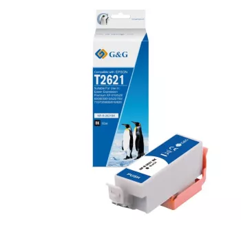 Cartouche d'encre XL noire G&G compatible avec Epson 26XL (T2621, C13T26214012) - 14657