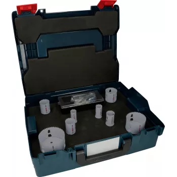 Ensemble de 7 scies-cloches Bosch Progressor for Wood and Metal, diamètre 20-114 mm, mandrin Power Change, HSS bi-métal, avec coffret 2608594431