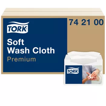 Tork Premium Soft Washcloths 1-Ply White, 1080 Wipes (742100)