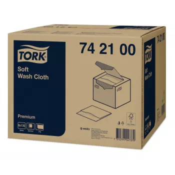 Tork Premium Soft Washcloths 1-Ply White, 1080 Wipes (742100)