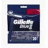 Rasoirs jetables Gillette Blue II pour hommes, 20 pièces, lames jumelles avec Lubrastrip 7702018466757