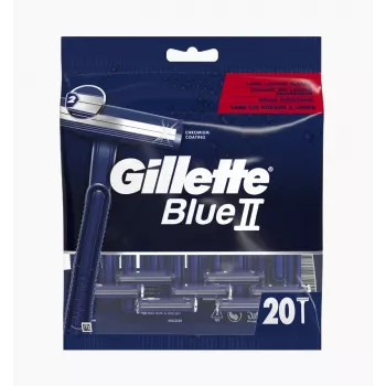 Rasoirs jetables Gillette Blue II pour hommes, 20 pièces, lames jumelles avec Lubrastrip 7702018466757