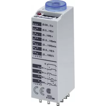 Finder relais temporisé multifonction 85.03.0.024.0000, 24V AC/DC, 3 CO, 16 fonctions, rail DIN