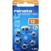 Renata ZA13.DP6 0HG pile zinc-air pour appareil auditif PR48, 1,4 V, 305 mAh, lot de 6