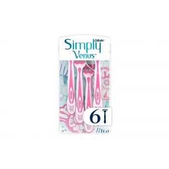 Rasoirs jetables Gillette Simply Venus 3 pour femmes, 3 lames, bande MoistureRich, 6 pièces 8006540826997