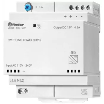 Alimentation rail DIN Finder 78.50.1.230.1202 12 V DC 4,6 A 50 W