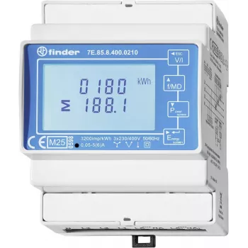 Compteur d'énergie numérique monophasé Finder 7E.85.8.400.0210 avec Modbus RTU, TC 400A, classe B