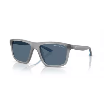 Lunettes de soleil homme rectangulaires Armani Exchange AX4149SU 83638 noir mat/gris foncé