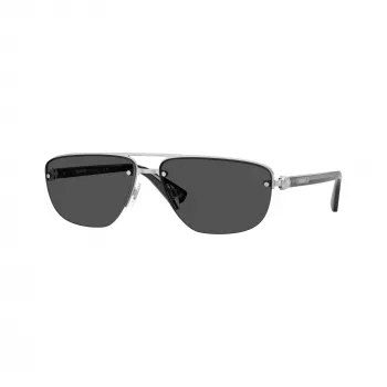 Lunettes de soleil pilote homme BURBERRY BE3164, monture gunmetal, verres gris foncé, 62 mm BE3164-100587