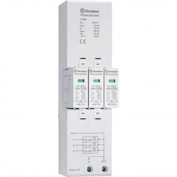 Parafoudre combiné Finder 7P.03.8.255.S007 type 1+2 pour réseaux TN-C triphasés