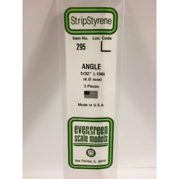 Profilé en L en polystyrène Evergreen 350 x 4 x 4 mm, 3 pièces, blanc