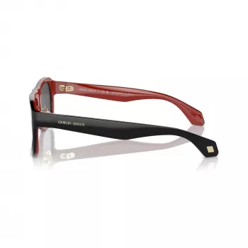 Lunettes de soleil homme Giorgio Armani AR8209 6069B1, carrées, noir mat, gris foncé, 54 mm