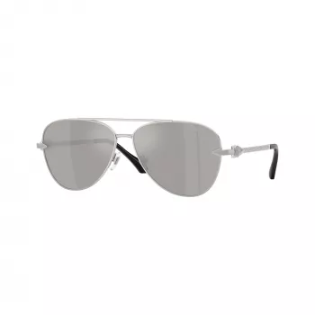 Lunettes de soleil homme Versace VE2283-10006G, pilote, noir/gris miroir, 61 mm