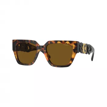 Lunettes de soleil femme Versace VE4409-511983, cat eye, monture havane, verres dégradés gris foncé, 54 mm