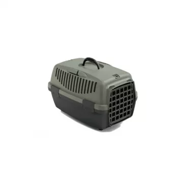 Caisse de transport pour animaux STEFANPLAST Gulliver 1 avec porte en plastique 48x32x31 cm gris/vert