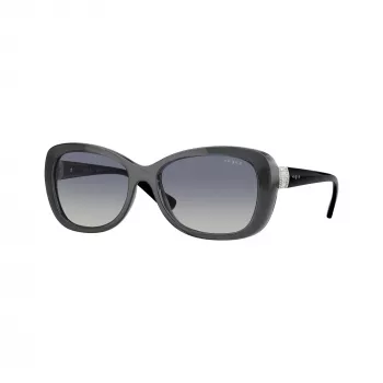 Lunettes de soleil œil de chat Vogue VO2943SB31324 femme, monture rose transparent, verres miroir rose, 55 mm