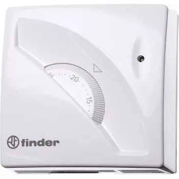Finder 1T010 thermostat d'ambiance en saillie, 7 à 30 °C, blanc