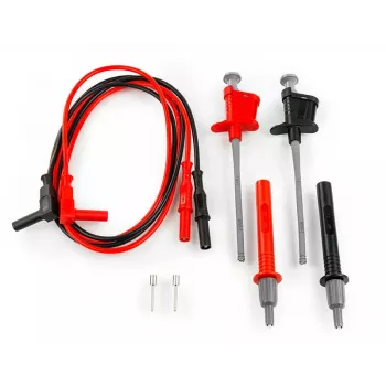 Jeu de cordons de mesure HT Instruments 425, CAT IV 600 V / CAT III 1000 V, 1,5 m, 16 A, fiches banane 4 mm à protection tactile, rouge/noir 1003040