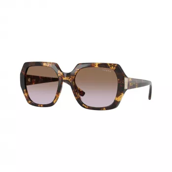 Lunettes de soleil œil de chat VOGUE femme VO5612SB31796, monture rose transparent, verres gris foncé, 55 mm