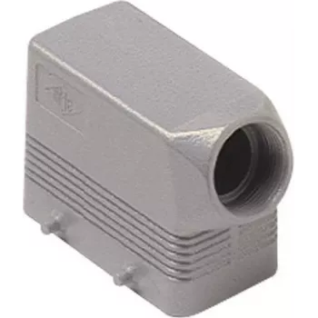 Capot à entrée latérale ILME MHO10.20, taille 57.27, aluminium moulé sous pression, gris, verrouillage à 4 vis M20