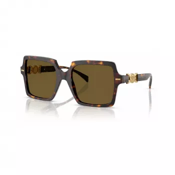 Lunettes de soleil femme Versace VE4441-108-73 - monture havane, verres marron, 55 mm