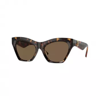 Lunettes de soleil femme Burberry BE4420U300273 carrées, monture havane foncé, verres marron dégradé, 55 mm