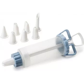 Ensemble de seringue à décorer pour pâtisserie IBILI 104629, 18 cm, 6 douilles en acier inoxydable, blanc