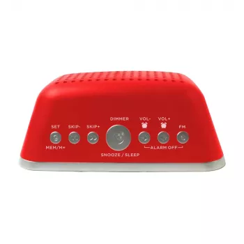 AIWA CRU-19RD Radio-réveil rouge avec tuner FM/AM, double alarme, snooze, minuteur de sommeil, affichage LED, pile de secours