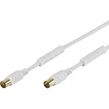 Vivanco Câble de raccordement d'antenne SAT 3 m, blanc VVAN30FEDBGW