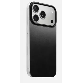 Dos en cuir magnétique NOMAD pour iPhone 17 Pro – compatible MagSafe, cuir Horween, noir