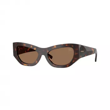 Lunettes de soleil femme carrées Burberry BE4450U300273, monture Havana foncé, verres dégradé brun, 54-19-140 mm