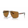 Lunettes de soleil homme pilote polarisées Armani Exchange AX2037S 600383, noir mat/gris, 60 mm