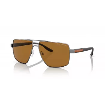 Lunettes de soleil homme pilote polarisées Armani Exchange AX2037S 600383, noir mat/gris, 60 mm