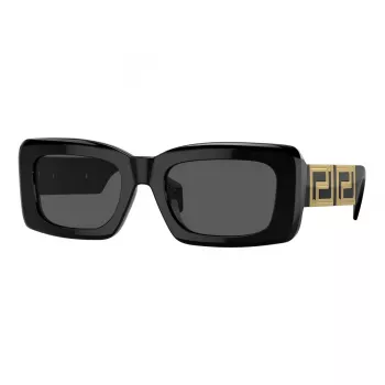 Lunettes de soleil femme œil-de-chat Versace VE4444UGB187, monture noire, verres dégradé gris, 54 mm
