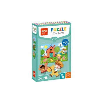 Puzzle d'apprentissage AGIPA La ferme, 24 pièces, boîte en carton, longueur 152 mm 18746
