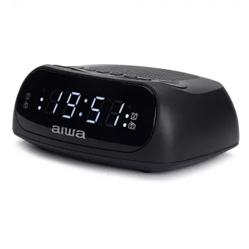 Radio-réveil FM AIWA CR-09J avec double alarme, affichage LED, noir