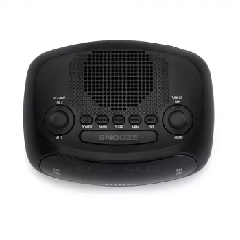 Radio-réveil FM AIWA CR-09J avec double alarme, affichage LED, noir
