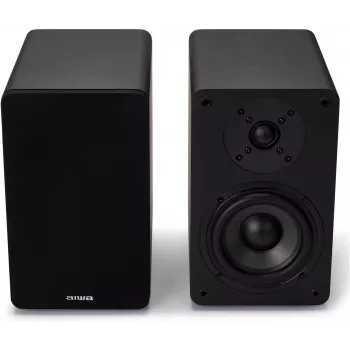 Enceintes bibliothèque actives Hi-Fi 2.0 AIWA 2x70W RMS, noires