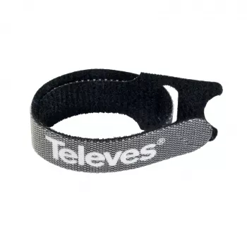 Attaches câbles velcro Televes KBL, lot de 10, noires, 15 mm x 250 mm 200102