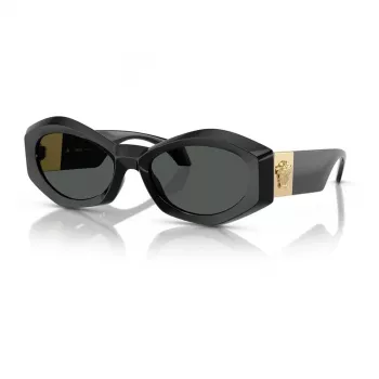 Lunettes de soleil homme Versace VE4466UGB187 monture noire verres gris foncé 54-19-140