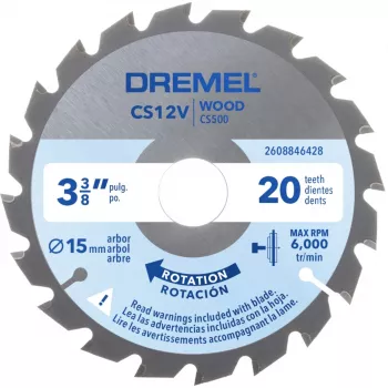 Lame de scie circulaire à bois Dremel CS500 85mm, carbure de tungstène, 20 dents, pour DSM20 Compact Saw 2608846431