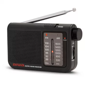Radio de poche analogique portable AM/FM AIWA RS-55/BK, noire