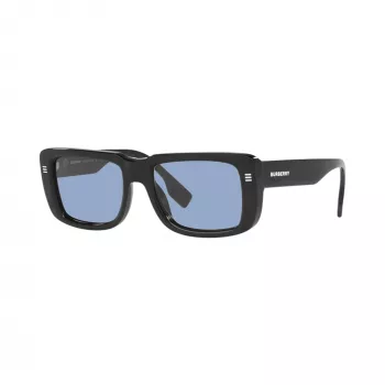 Lunettes de soleil carrées pour homme Burberry BE4376U300172, monture noire, verres gris foncé, 55 mm