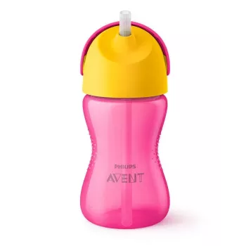 Philips Avent gobelet à paille avec paille flexible, 300 ml, 12m+, rose