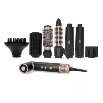 Multi-styler 7 en 1 Melissa, revêtement céramique, 180 °C, noir/argent