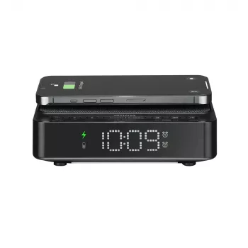 Réveil numérique AIWA CR-30/BK avec affichage LED, radio FM/PLL, noir