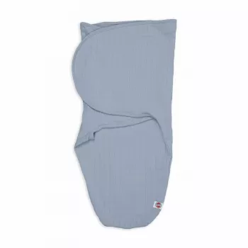 Lange d'emmaillotage bébé en coton uni Lodger Bundler, Blue Fogg