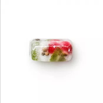 Bac à glaçons rectangulaire LEKUE avec couvercle, 14 glaçons, rouge