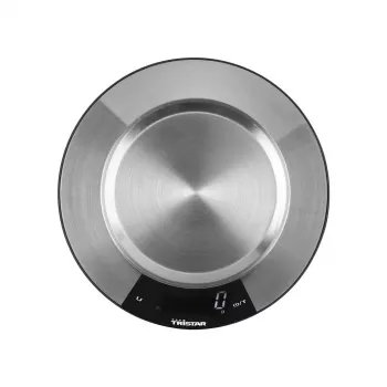 Balance de cuisine numérique Tristar KW-2453 avec bol en acier inoxydable, capacité 5 kg, précision 1 g, écran LCD, fonction tare, argent