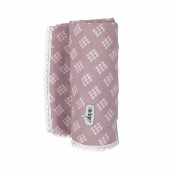Lange d'emmaillotage en mousseline Lodger Swaddle Tribe 120x120 cm Rose